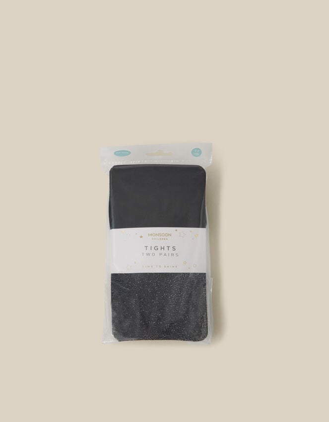 2-Pack Glitter Tights, Black (BLACK), large