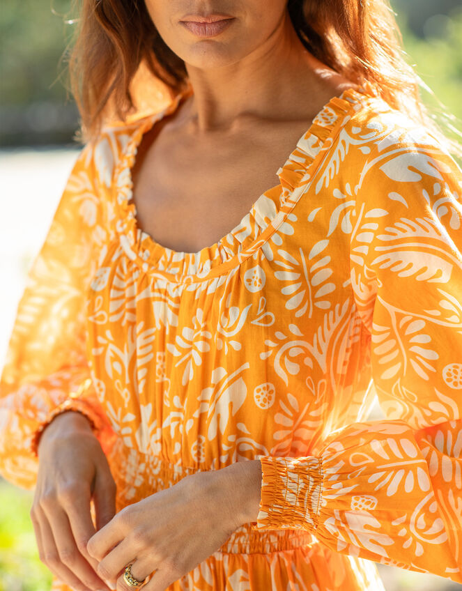 La Galeria Elefante Jodie Flamenco Maxi Dress, Orange (ORANGE), large