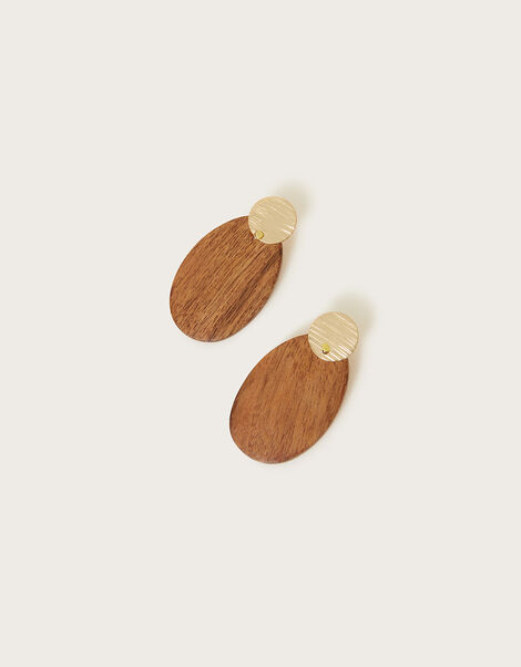 Wooden Drop Earrings, , large