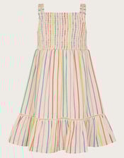 Strappy Stripe Smocked Dress, Multi (MULTI), large
