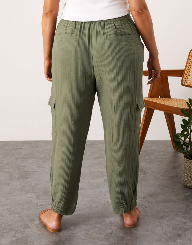 Herringbone Relaxed Joggers with Recycled Cotton, Green (GREEN), large