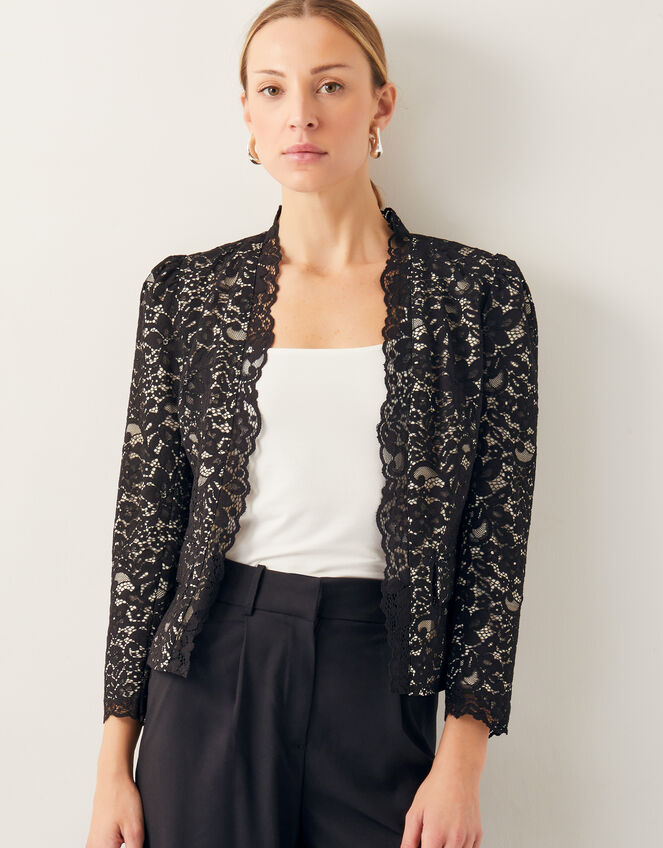 Ria Lace Blazer, Black (BLACK), large