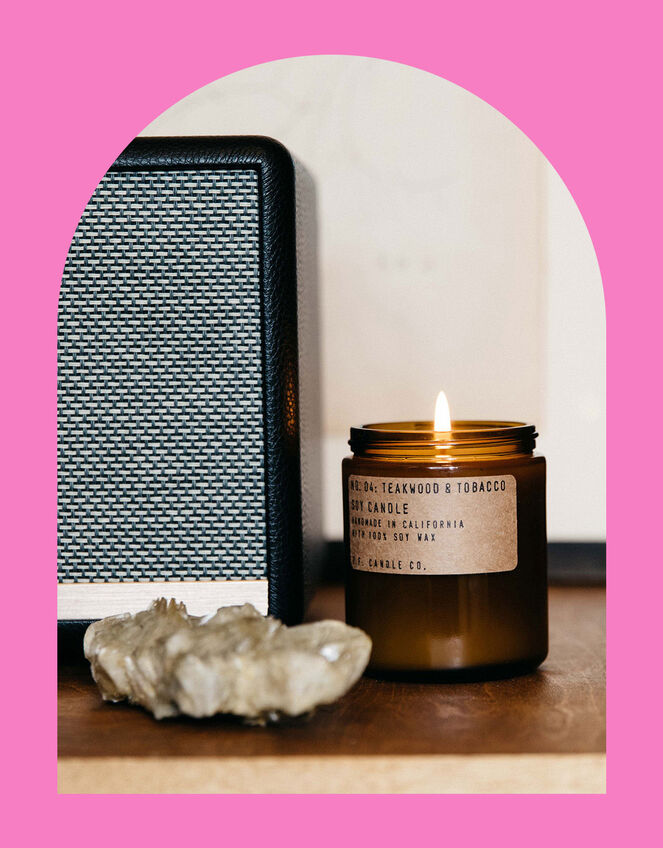 P.F. Candle Co. Teakwood and Tobacco Soy Candle, , large