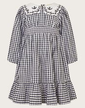 Gingham Scallop Collar Dress, Multi (MULTI), large