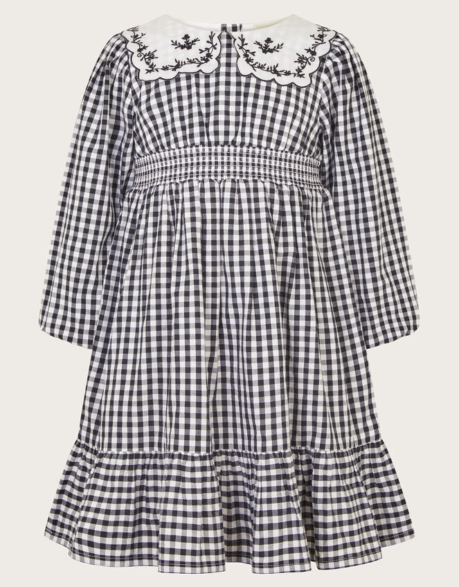 Gingham Scallop Collar Dress, Multi (MULTI), large