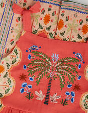 Monsoon x Charlie Taylor Palm Embroidered Jumpsuit, Orange (ORANGE), large