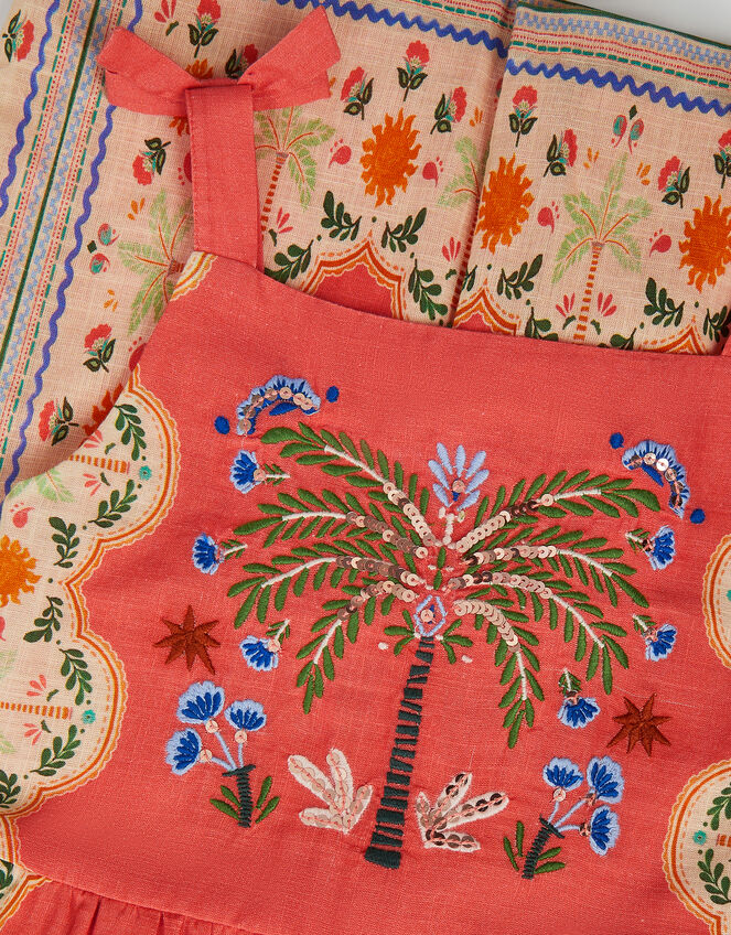 Monsoon x Charlie Taylor Palm Embroidered Jumpsuit, Orange (ORANGE), large