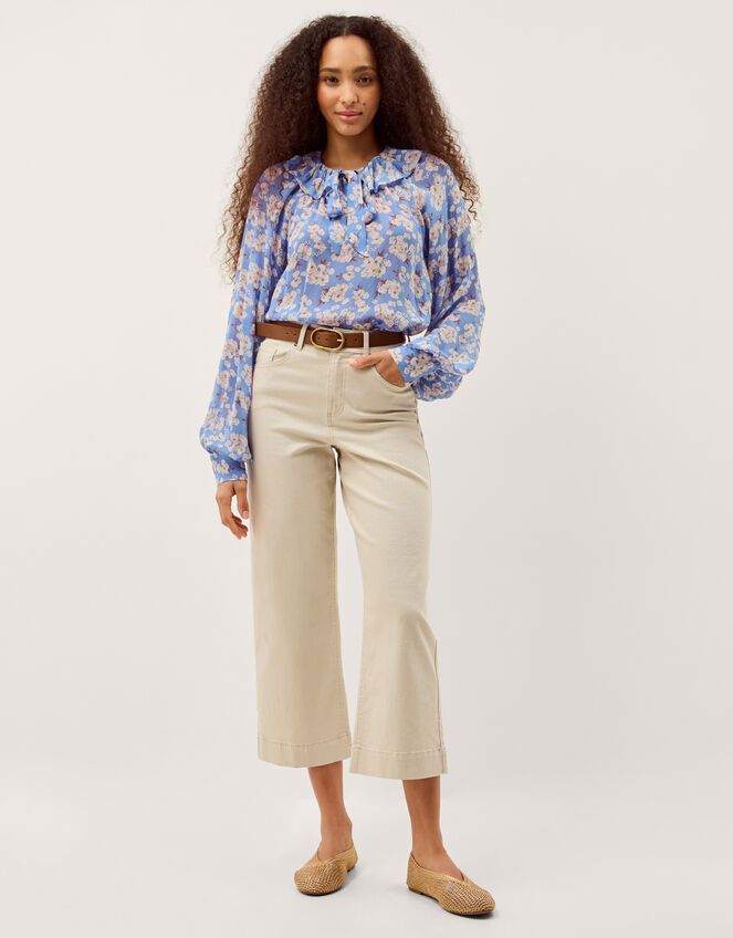 Sian Floral Print Blouse, Blue (BLUE), large