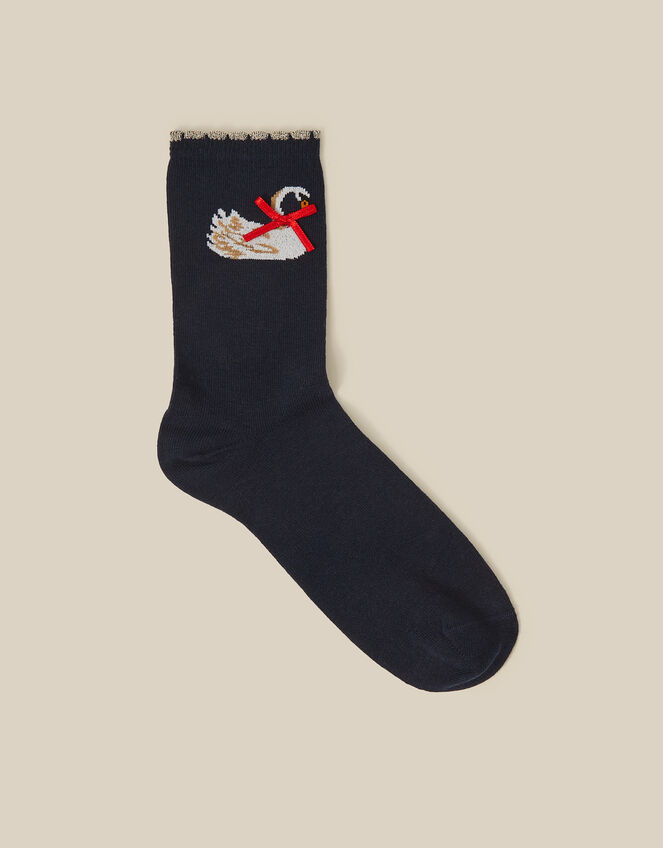 Swan Bow Socks, , large