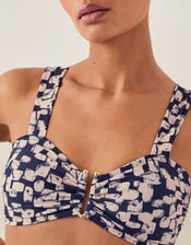 Ania Abstract Print Bikini Top, Black (BLACK), large