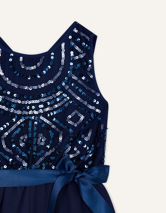 Nellie Geometric Sequin Jumpsuit, Blue (NAVY), large