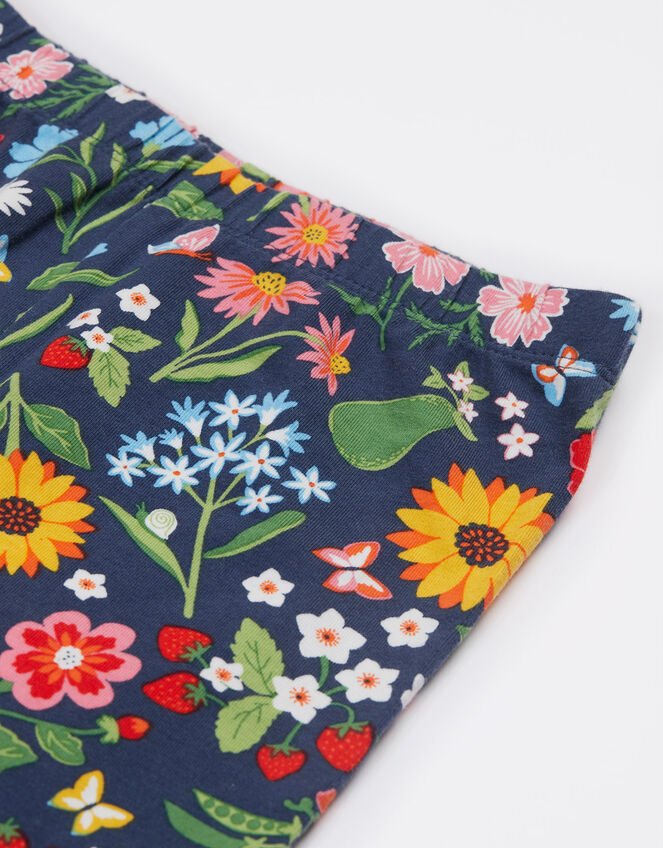 Frugi Libby Printed Leggings, Blue (NAVY), large