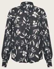 Kiah Printed Jersey Shirt, Black (BLACK), large