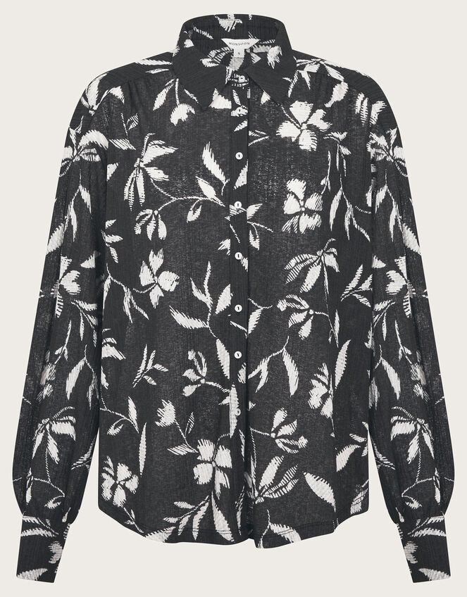 Kiah Printed Jersey Shirt, Black (BLACK), large