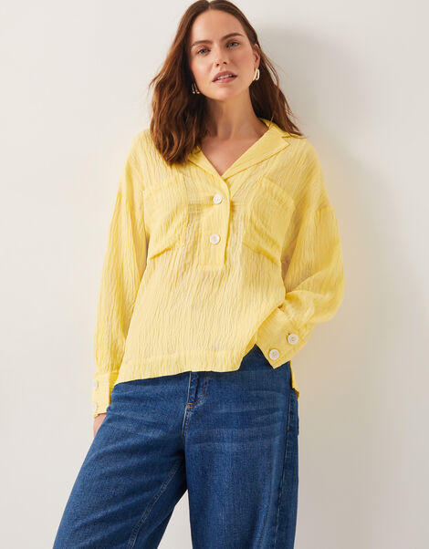 Tilda Textured Shirt, Yellow (YELLOW), large