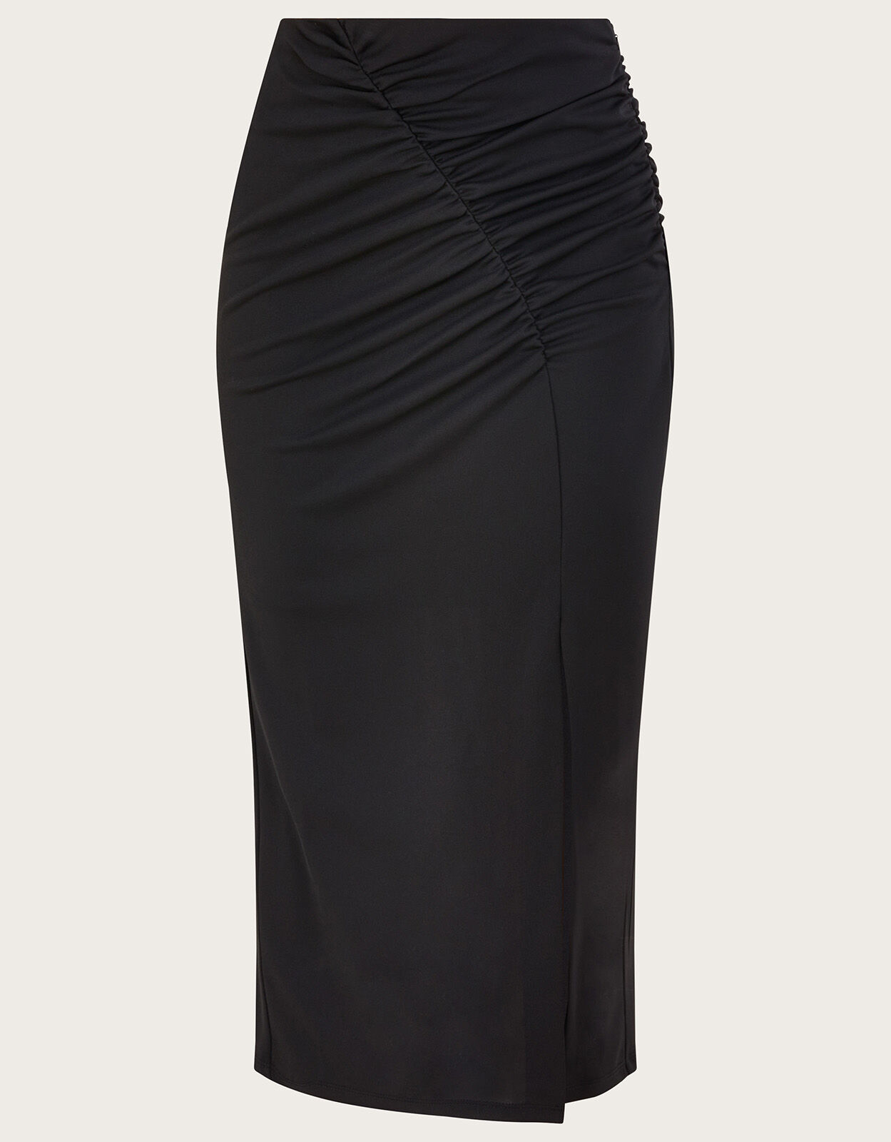 Black jersey top ruched skirt