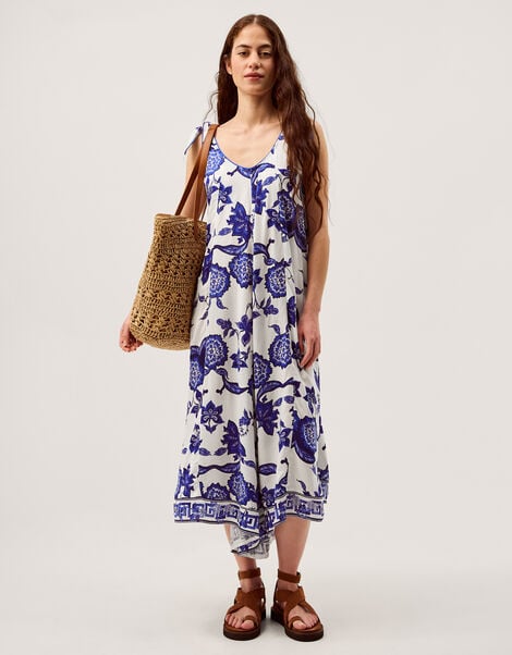 Gloria Floral Culotte Jumpsuit, Blue (BLUE), large