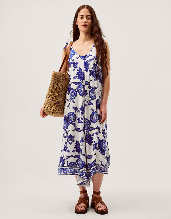 Gloria Floral Culotte Jumpsuit, Blue (BLUE), large