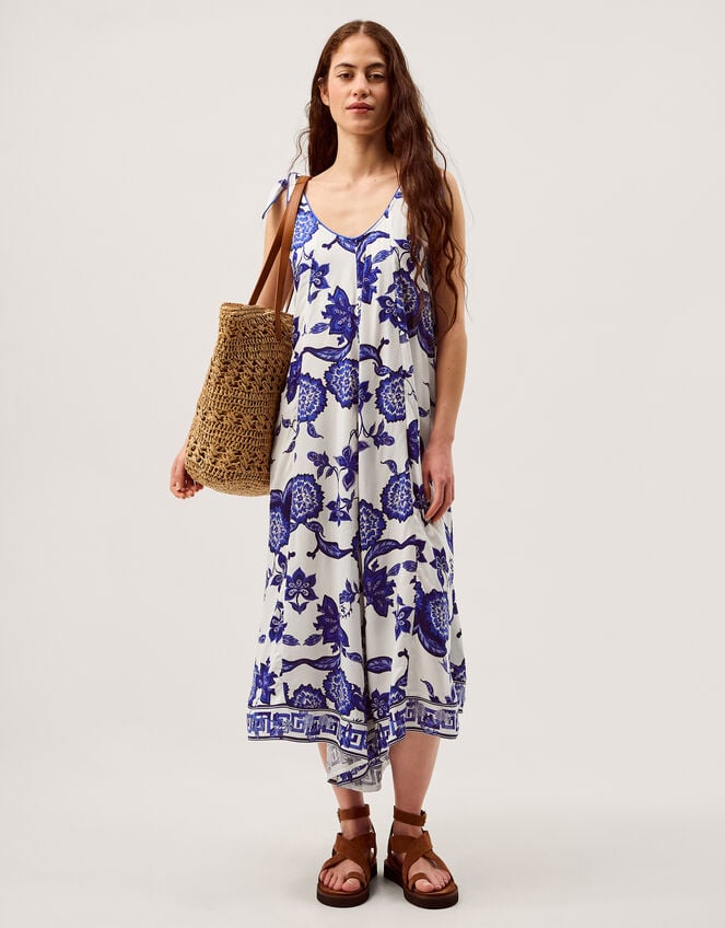 Gloria Floral Culotte Jumpsuit, Blue (BLUE), large