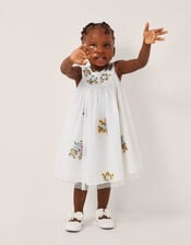 Baby Aria Floral Broderie Dress, Ivory (IVORY), large