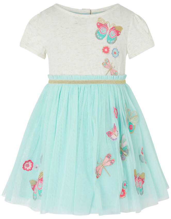 Baby Butterfly Disco Dress, Blue (AQUA), large