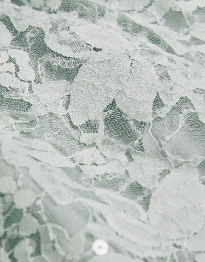 Thea Lace Sequin Top, Green (SAGE), large