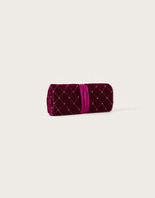 Velvet Quilted Jewellery Roll, , large