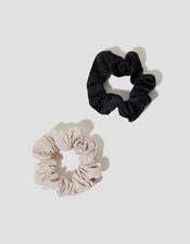 2-Pack Medium Mix Hair Scrunchies, Gold (GOLD), large