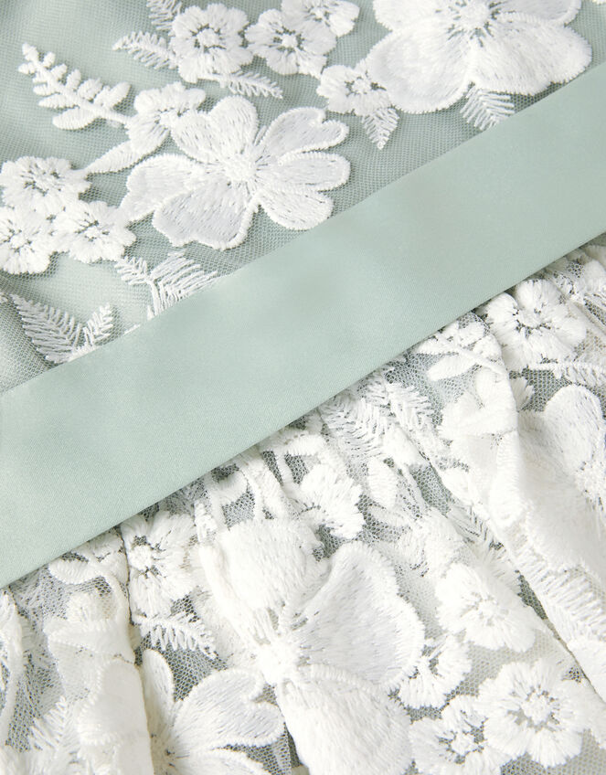 Felicity Floral Embroidered Mesh Dress, Green (SAGE), large
