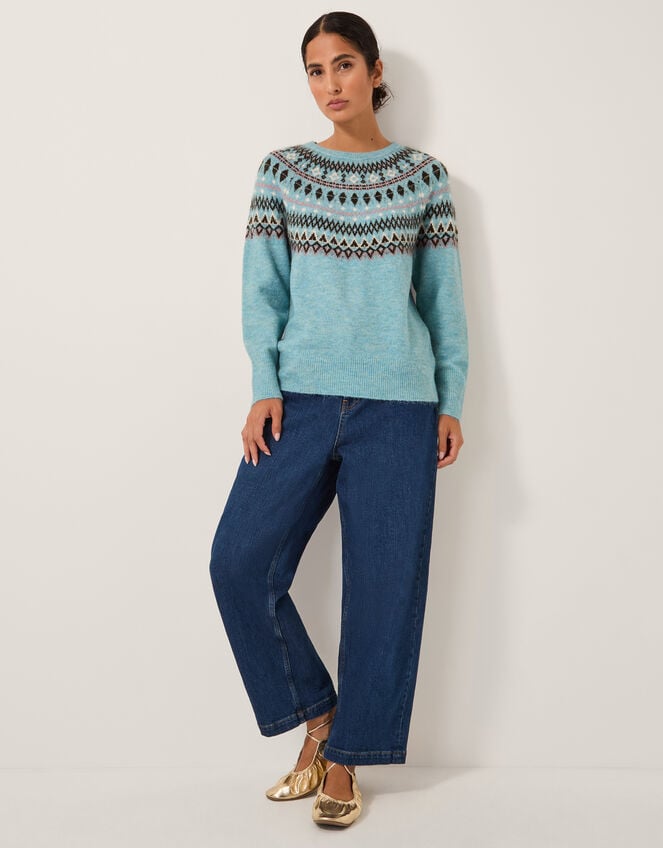 Fran Fair Isle Jumper, Blue (BLUE), large