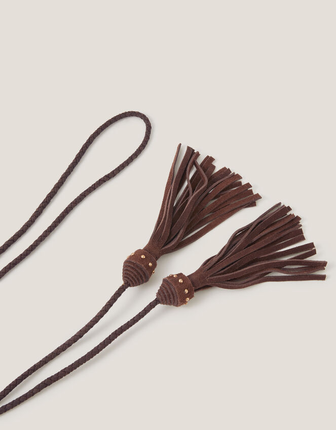 Suede Tassel Belt, , large