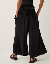 Heidi Shirred Wide Leg Trousers, Black (BLACK), large