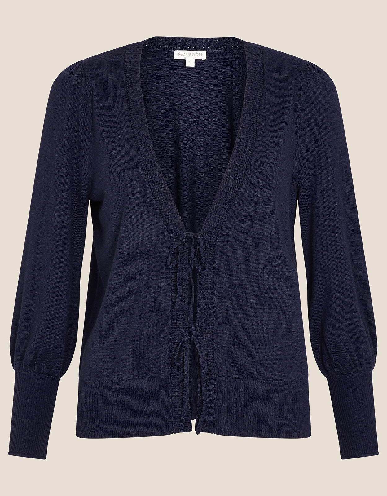 Navy tie front cardigan shop