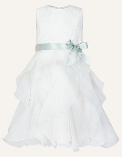 Lace Ruffle Dress, Ivory (IVORY), large