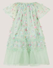 Kala Floral Appliqu&eacute; Party Dress, Green (SAGE), large