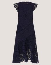 Gina Floral Lace Midi Dress, Blue (NAVY), large