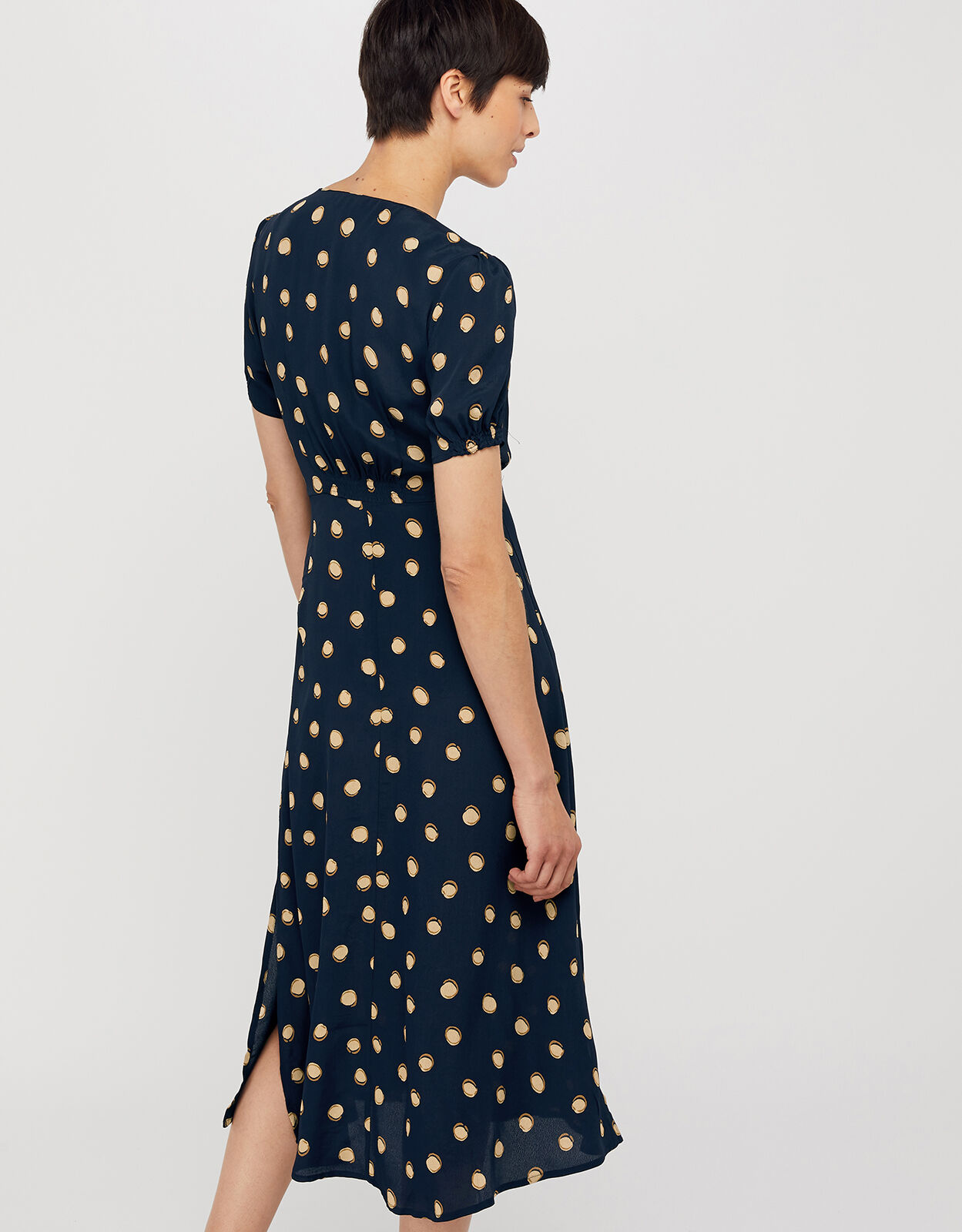 Monsoon blue spot dress outlet