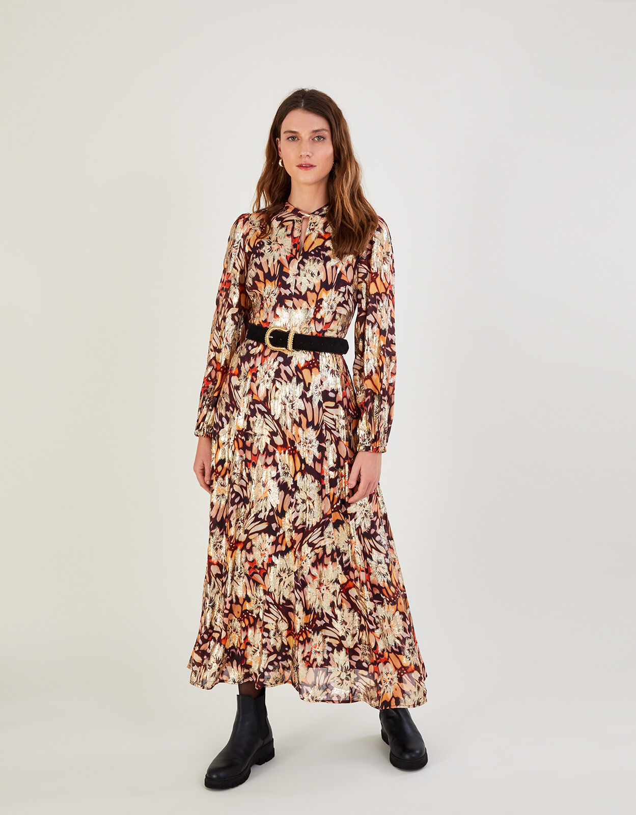 Monsoon burgundy deals dress