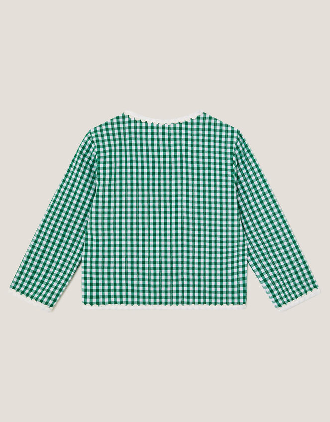 Gingham Tie Jacket , Green (GREEN), large