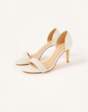Beaded Peep-Toe Bridal Heels, Ivory (IVORY), large