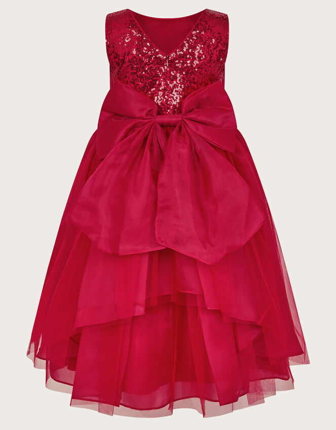 Olivia Sequin Organza Dress, Red (RED), large