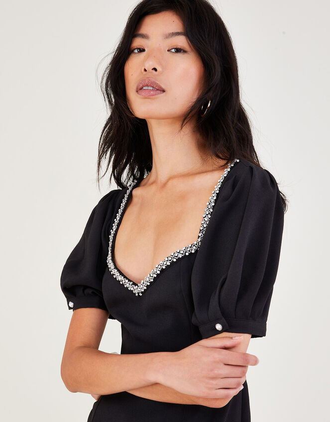 Zenia Trim Shift Dress, Black (BLACK), large