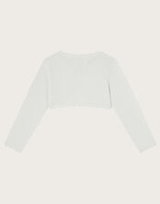 Maeve Sparkle Scallop Cardigan, Silver (SILVER), large