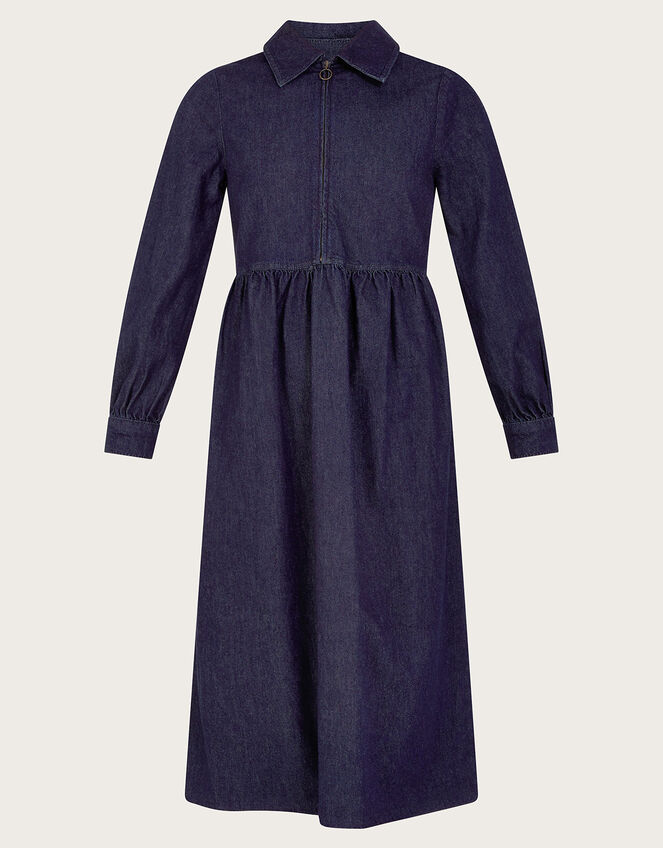 Alana Zip Midi Dress, Blue (INDIGO), large