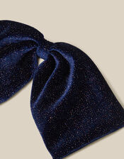 Sparkle Velvet Bow Hair Clip, Blue (NAVY), large