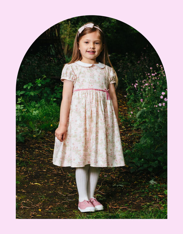 Trotters Bunny Peter Pan Dress, Pink (PINK), large