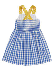Frugi Allie Check Print Dress, Blue (BLUE), large