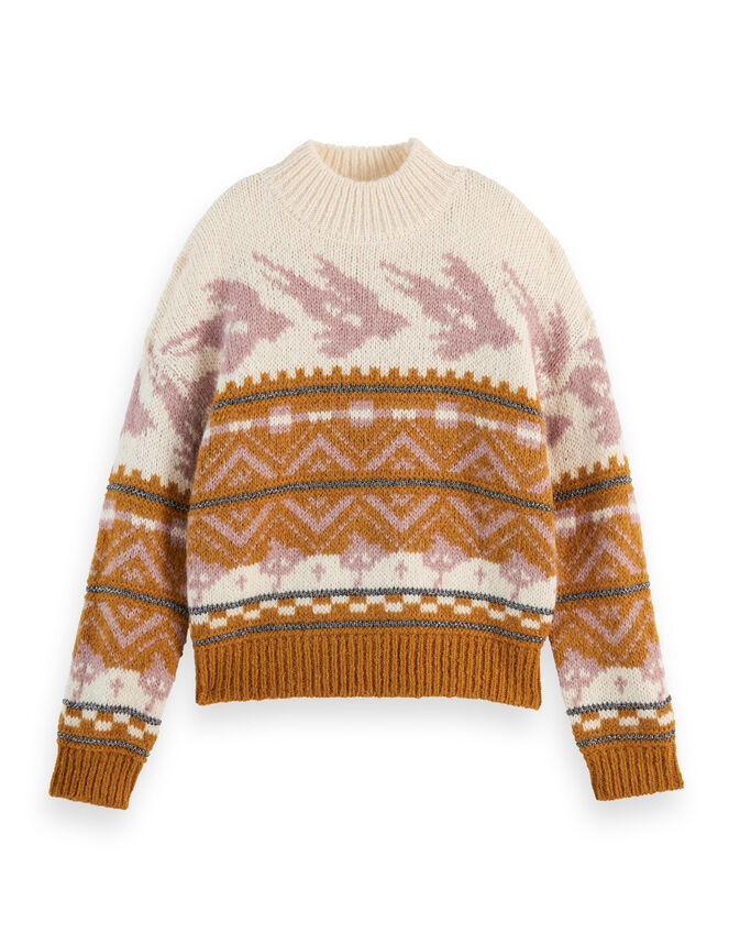 Scotch and Soda Metallic Fair Isle Jumper, Multi (MULTI), large