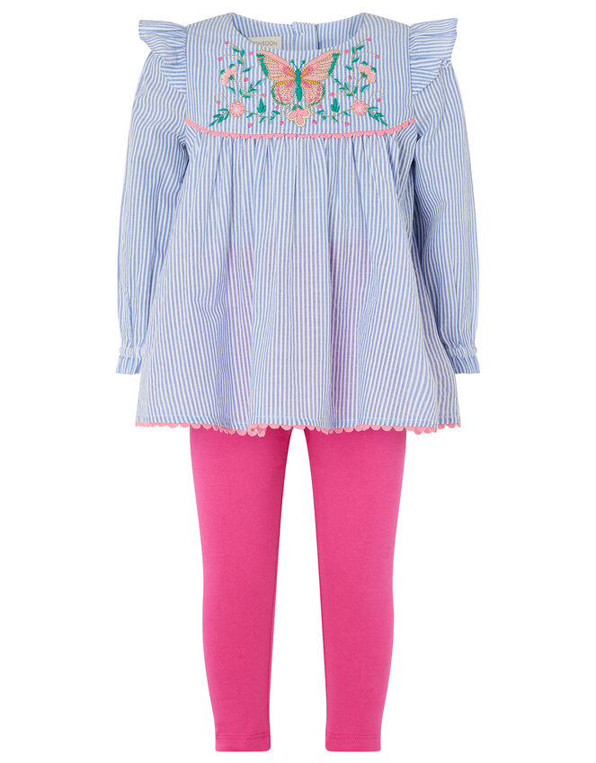 Baby Ticking Stripe Set, Blue (BLUE), large