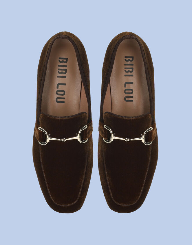 Bibi Lou Ashe Velvet Loafers, Brown (BROWN), large